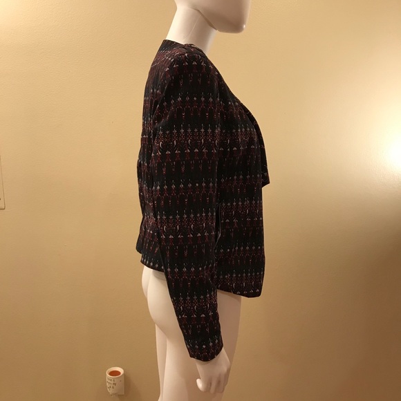 H&M Open Front Print Blazer Jacket Zip Pockets - Picture 9 of 15